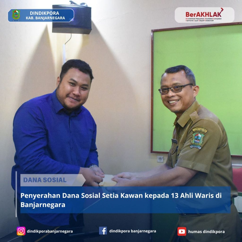 Penyerahan Dana Sosial Setia Kawan kepada 13 Ahli Waris di Banjarnegara