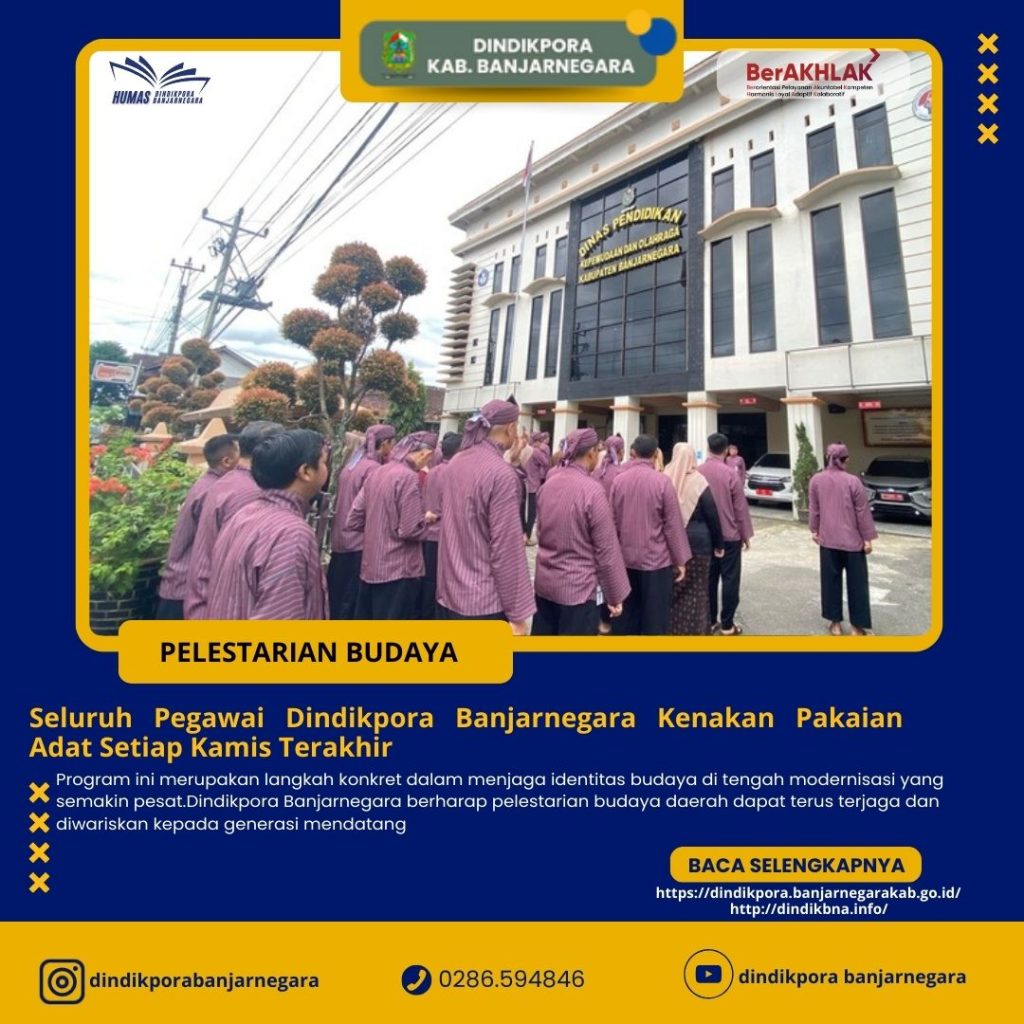 Seluruh Pegawai Dindikpora Banjarnegara Kenakan Pakaian Adat Setiap Kamis Terakhir