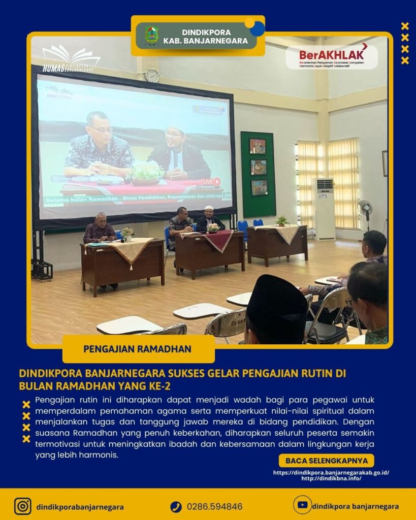 Dindikpora Banjarnegara Sukses Gelar Pengajian Rutin di Bulan Ramadhan yang ke-2