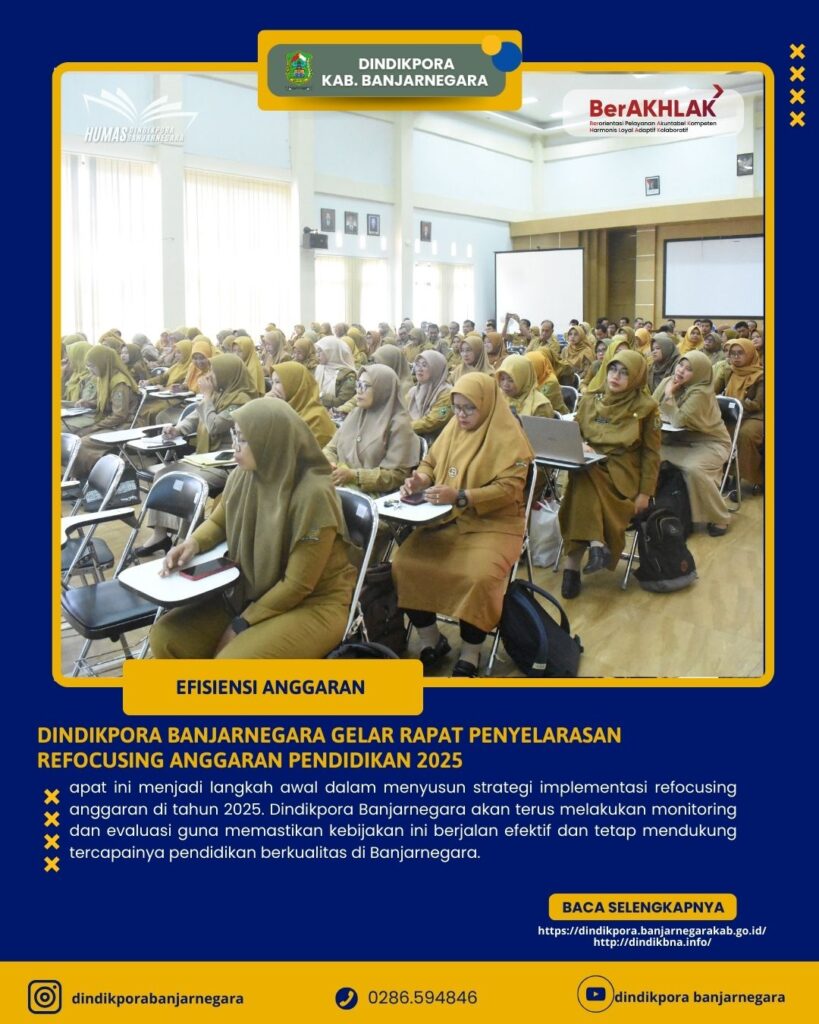 Dindikpora Banjarnegara Gelar Rapat Penyelarasan Refocusing Anggaran Pendidikan 2025