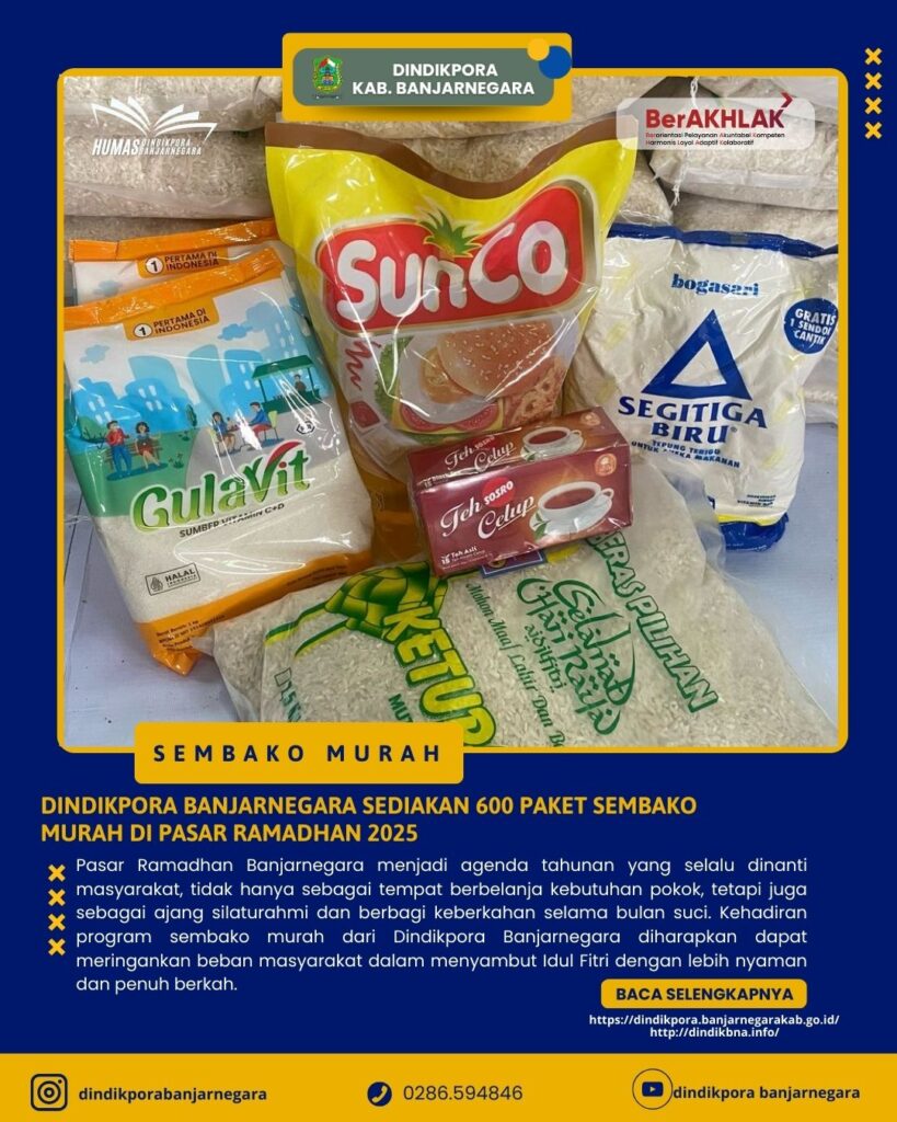 Dindikpora Banjarnegara Sediakan 600 Paket Sembako Murah di Pasar Ramadhan 2025