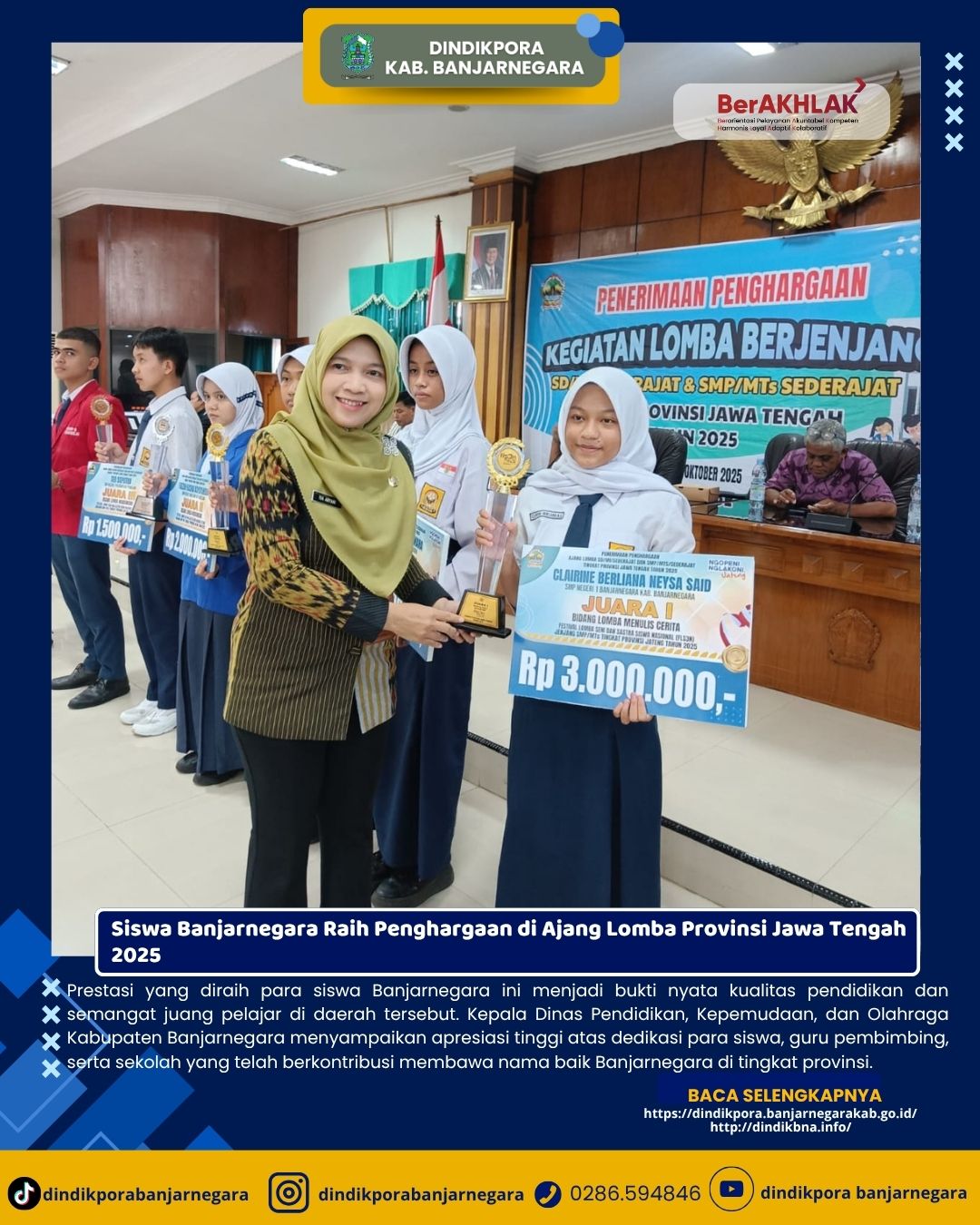 Featured image for Siswa Banjarnegara Raih Penghargaan di Ajang Lomba Provinsi Jawa Tengah 2025